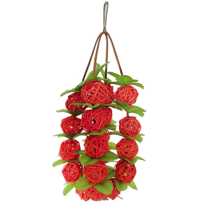 Parrot Toys Hanging Wooden Birds Ball Toy Bird Cage Bite Toys