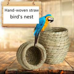 Straw Bird's Nest & Breeding Box for Cockatiel & Budgerigar