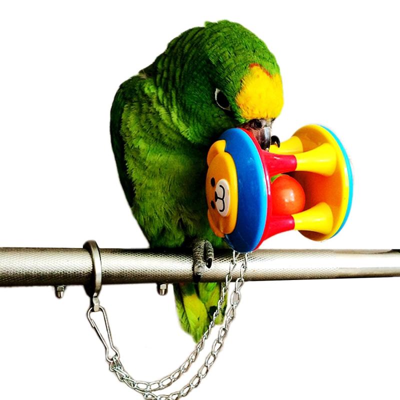 Colorful Chewing Treat Toy for Medium to Large Parrots Parrot Ball with Bell