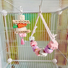 Parrot Corn Husk Grinding Stone Toy Cage Hanging Decoration Swing Molar