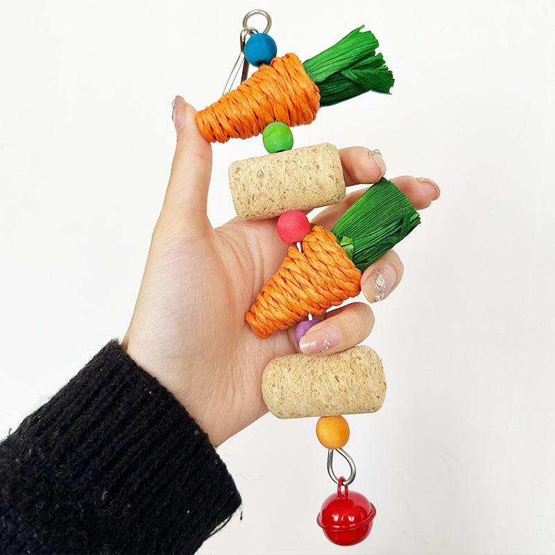 Woven Corn Rattan Ball Parrot Chew Toy Swing