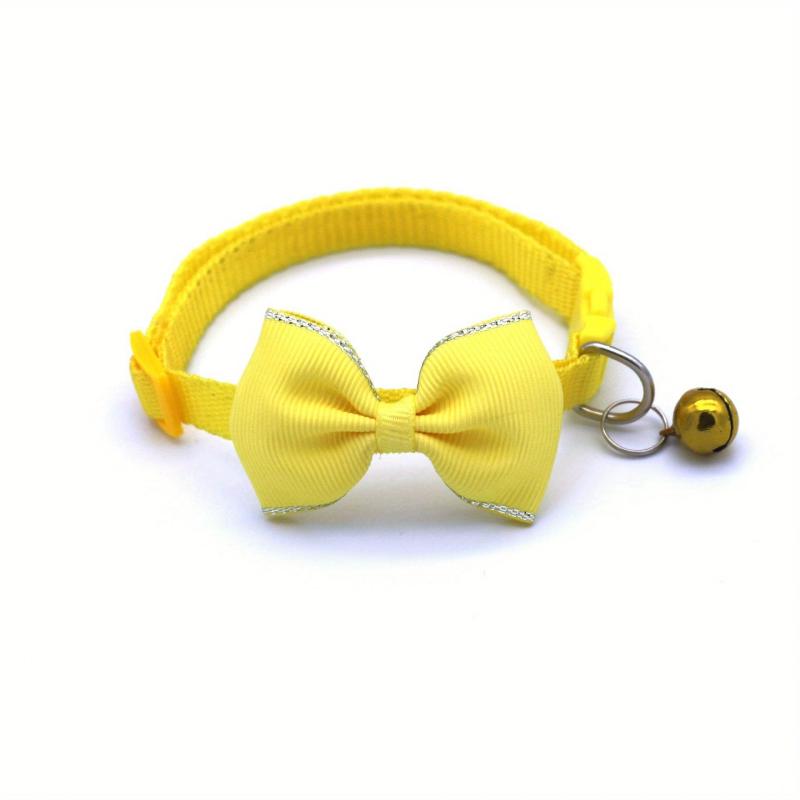 Stylish Bow & Bell Decor Pet Collar