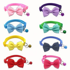 Stylish Bow & Bell Decor Pet Collar