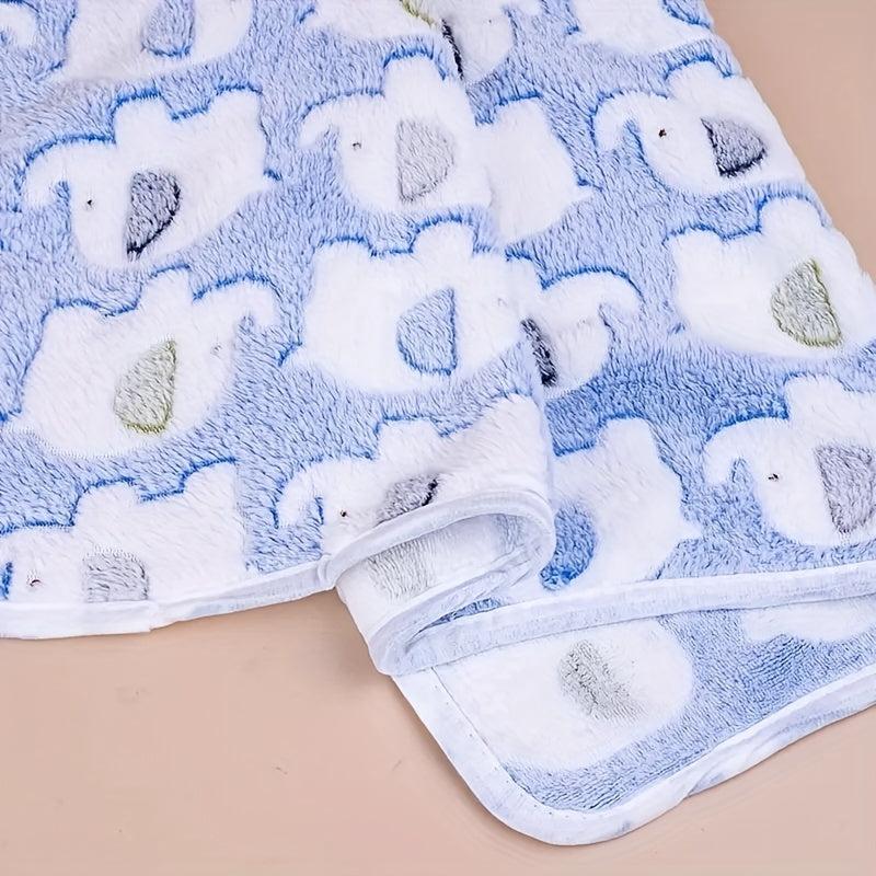Cozy Elephant Pet Blanket for Dogs and Cats, Flannel Throw for Puppies