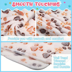Warm & Soft Pet Blanket with Paw Print - for Dogs, Cats, Guinea Pigs