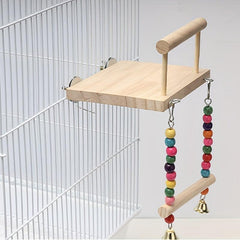 Colorful Beads Parrot Toy Swing Climbing Ladder Jumping Board