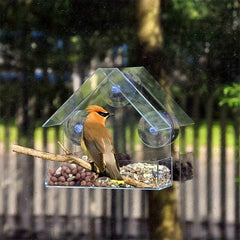 Clear Acrylic Window Bird Feeder Easy to Install