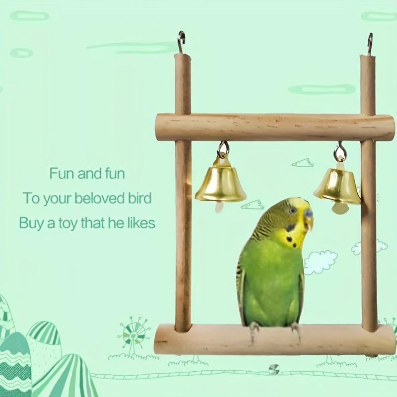 8pcs Pet Bird Toy Set Swing Chewing Toy Bell Hammock Climbing Ladders