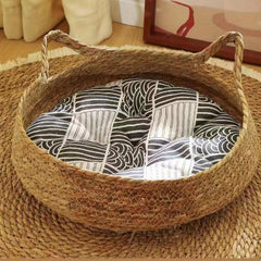 Rattan Cat Bed for Small Dogs and Cats