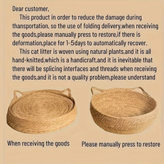 Rattan Cat Bed for Small Dogs and Cats