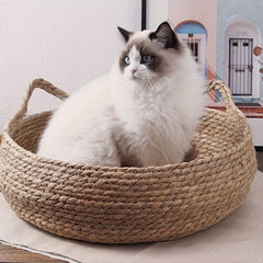 Rattan Cat Bed for Small Dogs and Cats