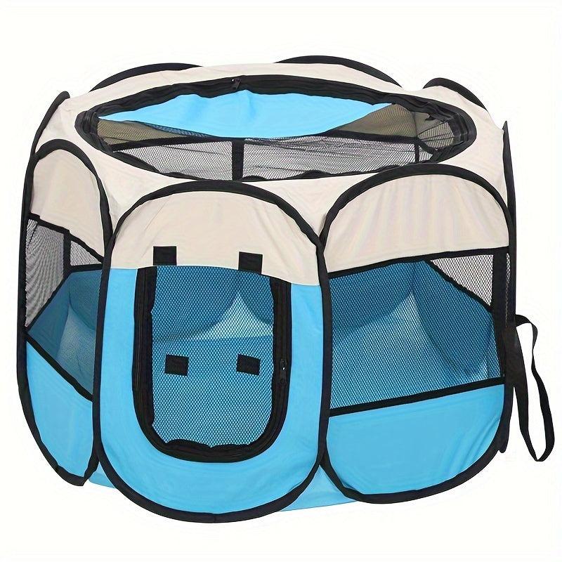 Portable Pet Playpen With Mesh Window For Cats And Dogs