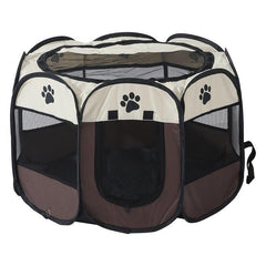 Portable Pet Playpen With Mesh Window For Cats And Dogs