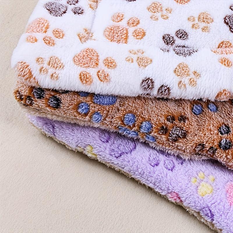 Cartoon Heart Print Pet Mat Double Layer Cushion All Seasons Cat Bed Mat