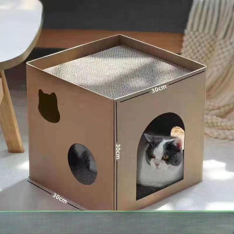 Durable Cat Scratching Cardboard - Double Layer Cat Scratcher House