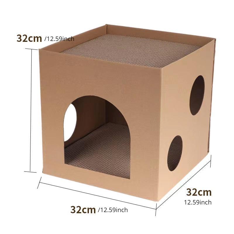 Durable Cat Scratching Cardboard - Double Layer Cat Scratcher House