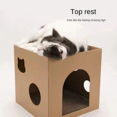 Durable Cat Scratching Cardboard - Double Layer Cat Scratcher House