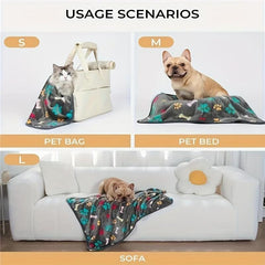 3-Pack Soft Dog Blankets Paw Print Flannel Sleeping Blankets