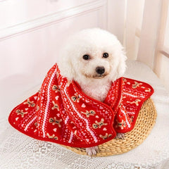 Cartoon Pattern Warm Pet Blanket Soft Dog Winter Blanket