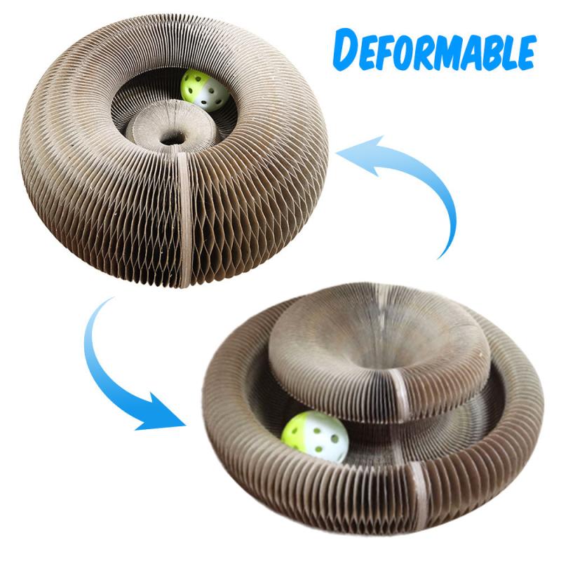 Foldable Cardboard Cat Scratcher with Bell - The Purrfect Cat Toy