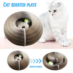 Foldable Cardboard Cat Scratcher with Bell - The Purrfect Cat Toy