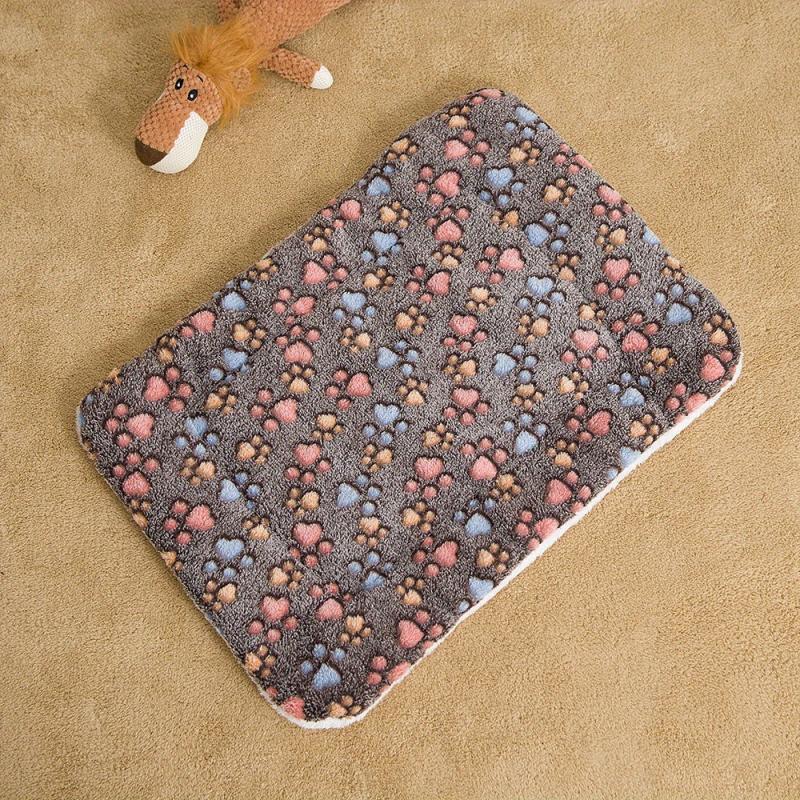 Cartoon Paw Print Pet Mat for Calming Dogs and Cats