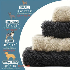 Waterproof Dog Blanket Reversible 3D Sherpa Pet Throw Blanket for Large Dogs