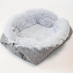 Cozy Indoor Cat Bed Round Donut Shape Washable Pet Cushion Mat Plush Bed