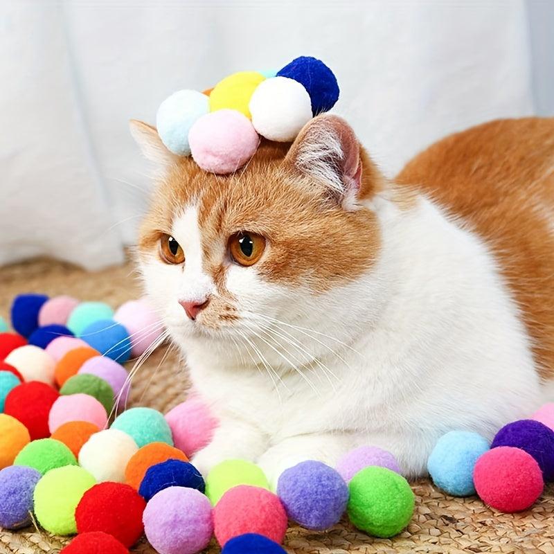Interactive Launch Training Cat Toys Creative Kittens Mini Pompoms Games