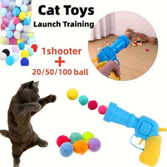 Interactive Launch Training Cat Toys Creative Kittens Mini Pompoms Games
