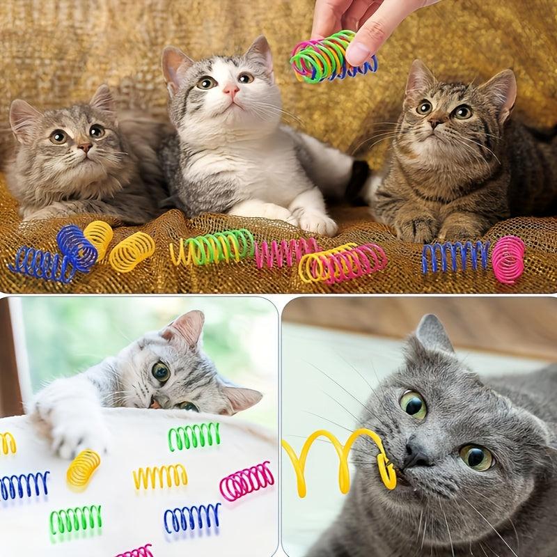 20 Pcs Cat Spring Toy Cat Spiral Toys Interactive For Indoor Colorful Cats