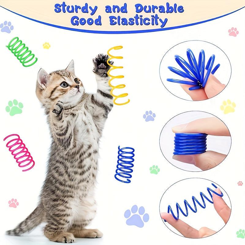 20 Pcs Cat Spring Toy Cat Spiral Toys Interactive For Indoor Colorful Cats