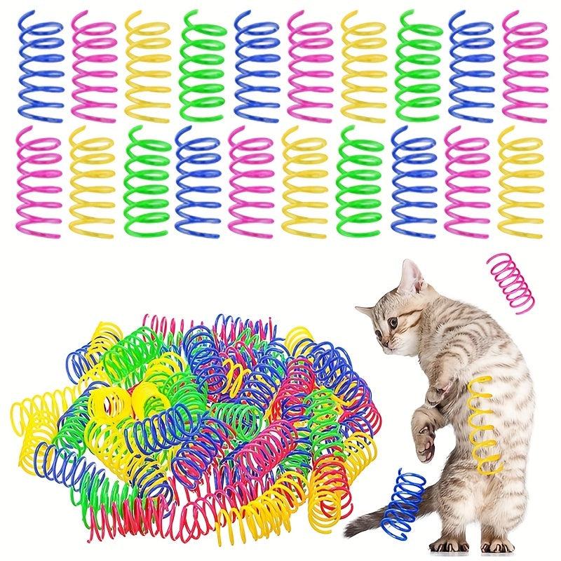 20 Pcs Cat Spring Toy Cat Spiral Toys Interactive For Indoor Colorful Cats