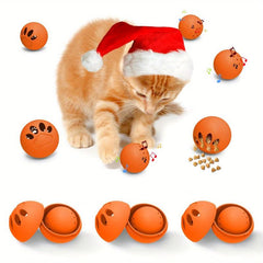 Interactive Cat Toy Set 3 Bell Balls and 3 Treat Dispenser Balls