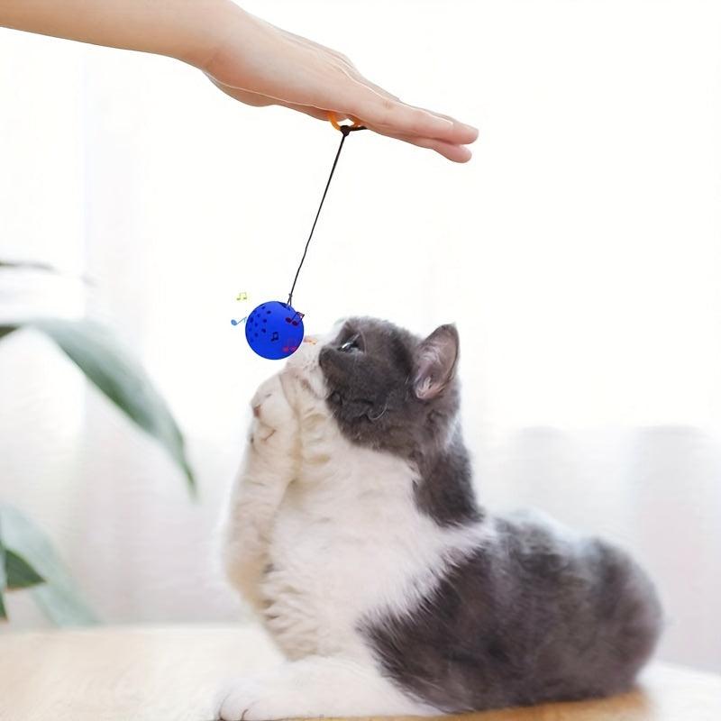 Interactive Cat Toy Set 3 Bell Balls and 3 Treat Dispenser Balls