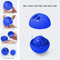 Interactive Cat Toy Set 3 Bell Balls and 3 Treat Dispenser Balls
