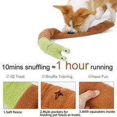 Interactive Snail Dog Toy Plush Puzzle Treat Dispenser and Slow Feeder