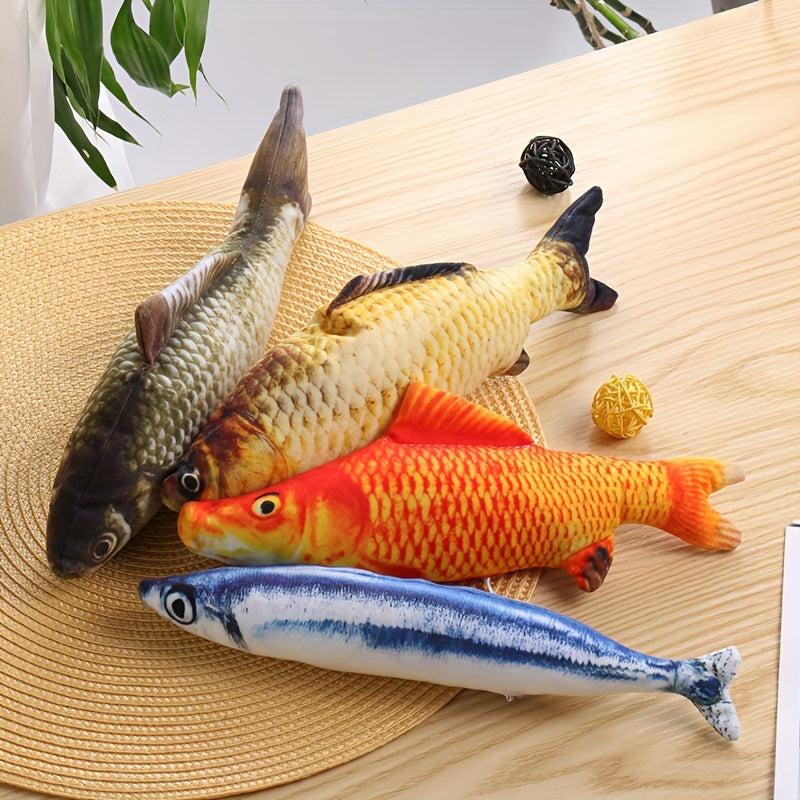 Pet Fish Cat Teaser Plush Toy Interactive Toy - Cat Dog Supply