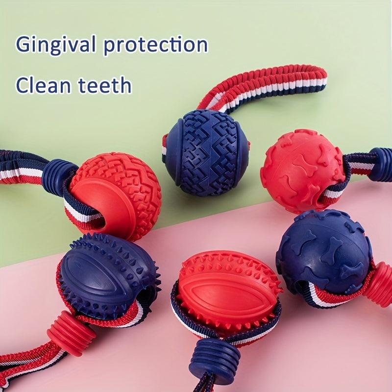 Durable Dog Chew Toys Knot Cotton Rope with TPR Balls