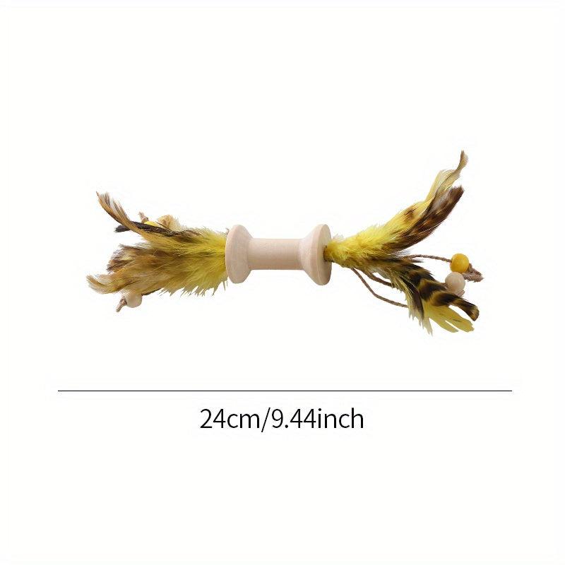 Feather Cat Toy Rope Bell Interactive Cats Kitten Play Exercise