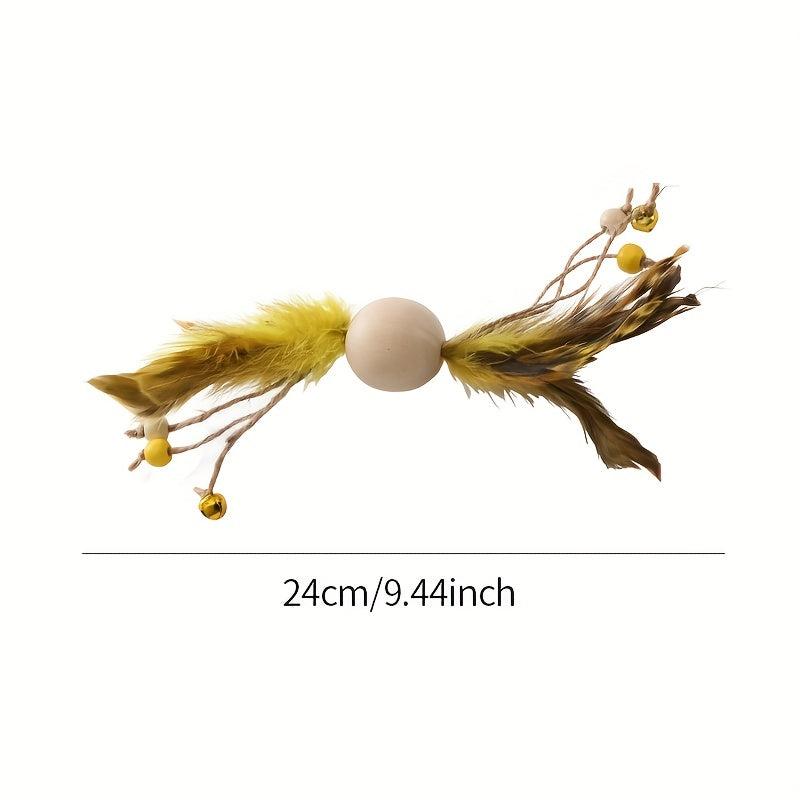 Feather Cat Toy Rope Bell Interactive Cats Kitten Play Exercise
