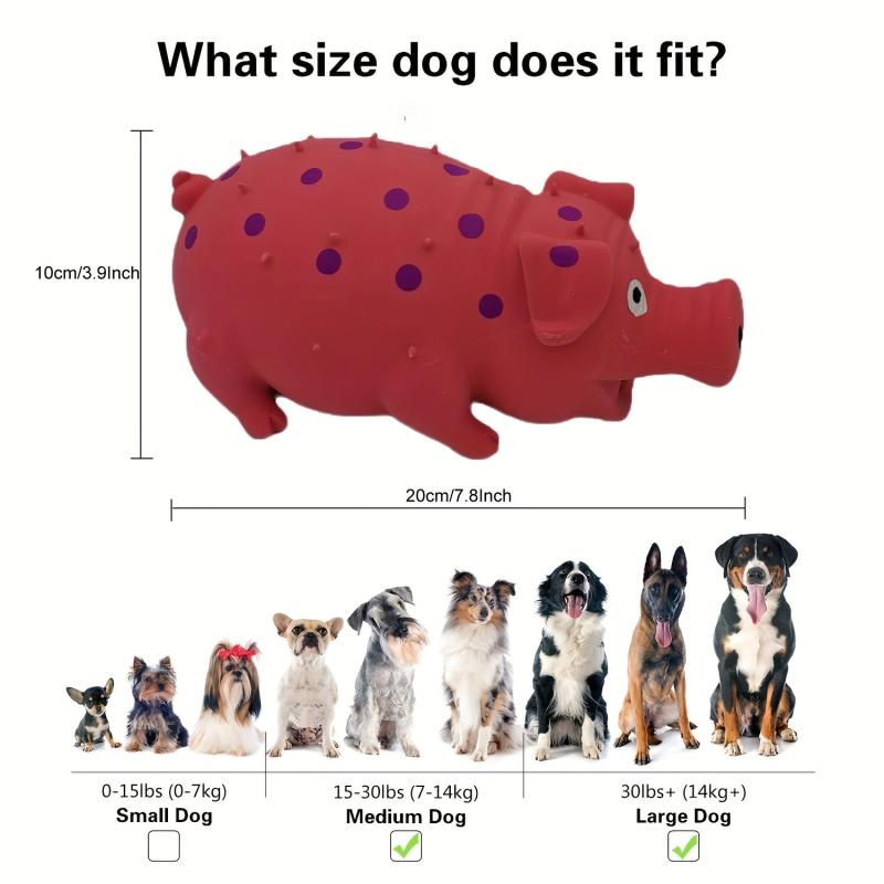 81 Cm Natural Latex Dog Squeaky Toy Pig Shaped Chew Molar Toy