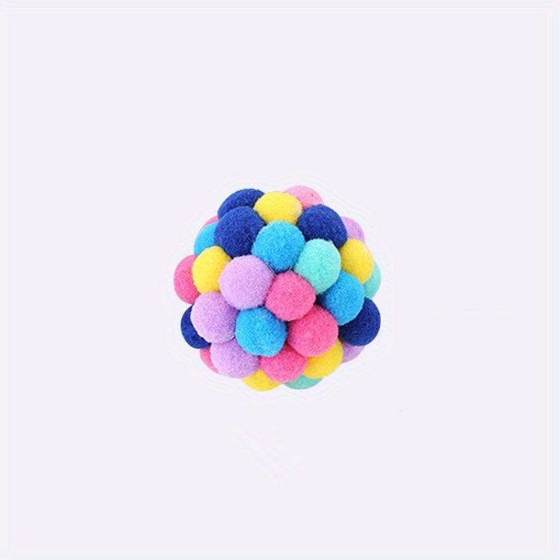 3pcs Pet Plush Ball Cat Teaser Elastic Ball Toys For Cat Interactive Toys