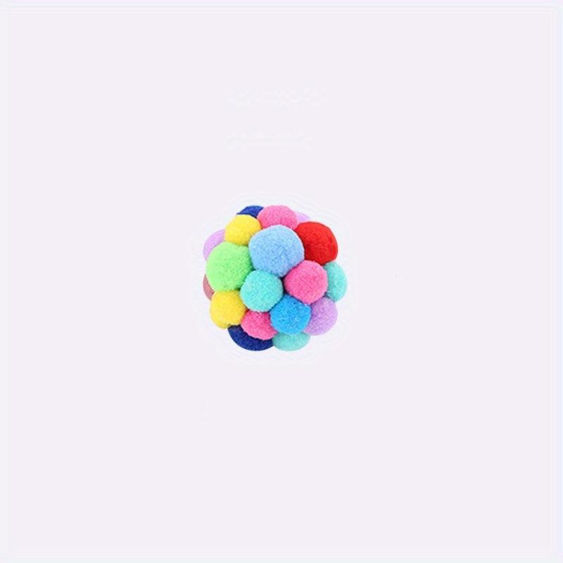 3pcs Pet Plush Ball Cat Teaser Elastic Ball Toys For Cat Interactive Toys