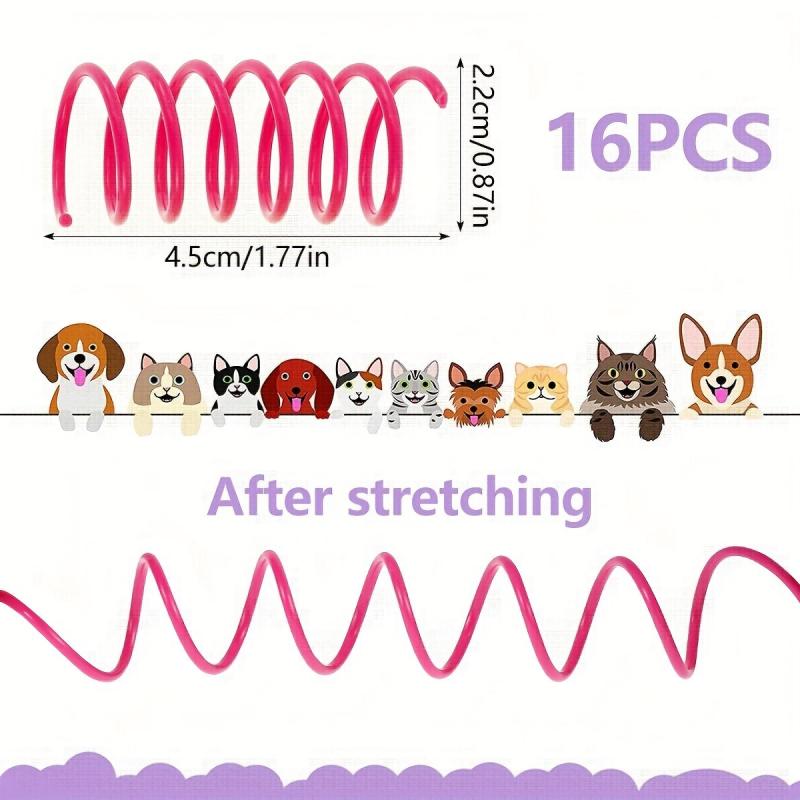 16pcs Cat Coil Toy for Interactive Play with Kittens