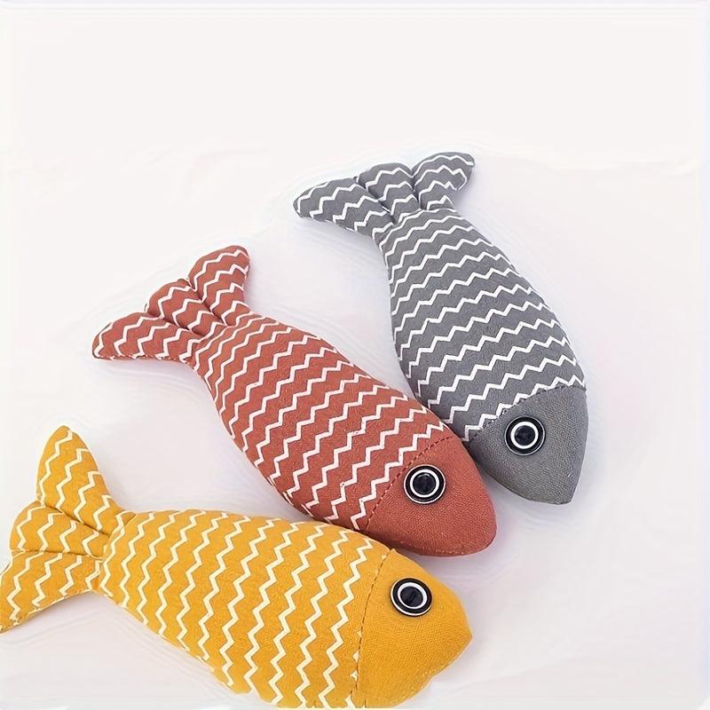Durable Cat Linen Fish Pillow Cat Teeth Grinding Molar Toy
