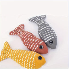 Durable Cat Linen Fish Pillow Cat Teeth Grinding Molar Toy