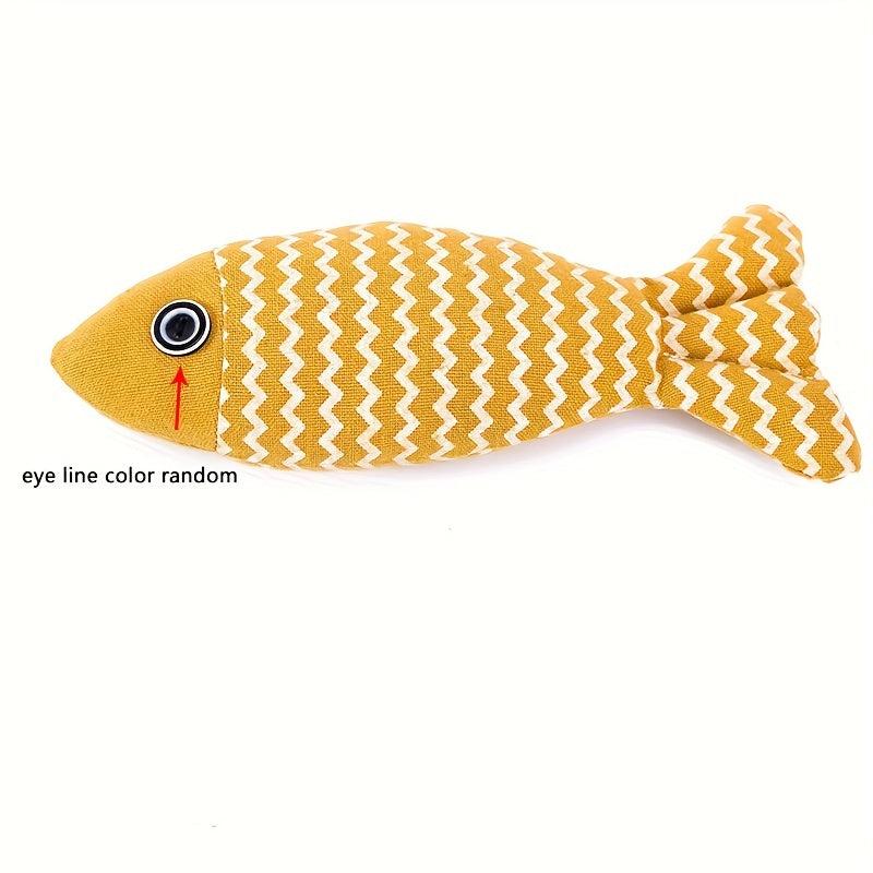 Durable Cat Linen Fish Pillow Cat Teeth Grinding Molar Toy