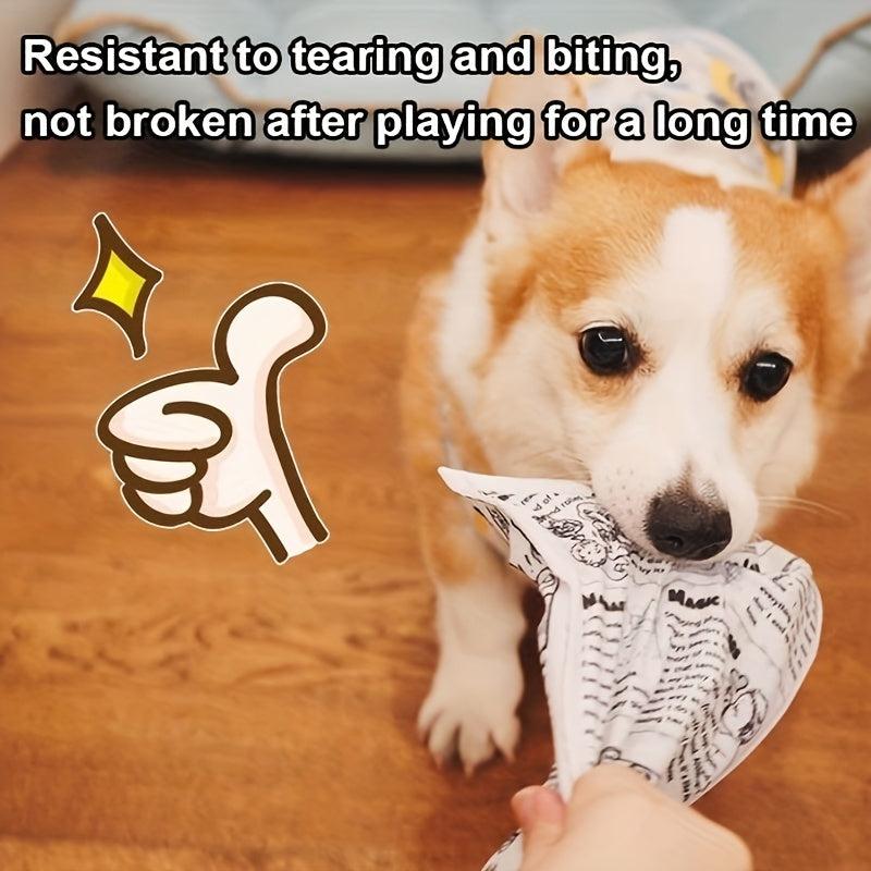 Pet Dog Newspaper Toy Chew Durable Squeaky Toy