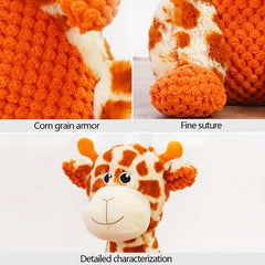 Durable Plush Dog Toothbrush Toy with Squeaky Animals